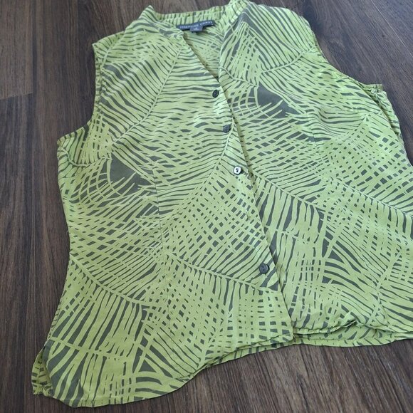 💙 Josephine Chaus 100% Silk Tropical Lightweight Top Size 12 - Picture 4 of 9
